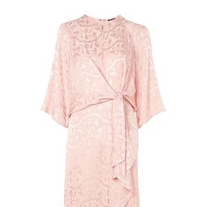 Jacquard Knot Front Midi Dress